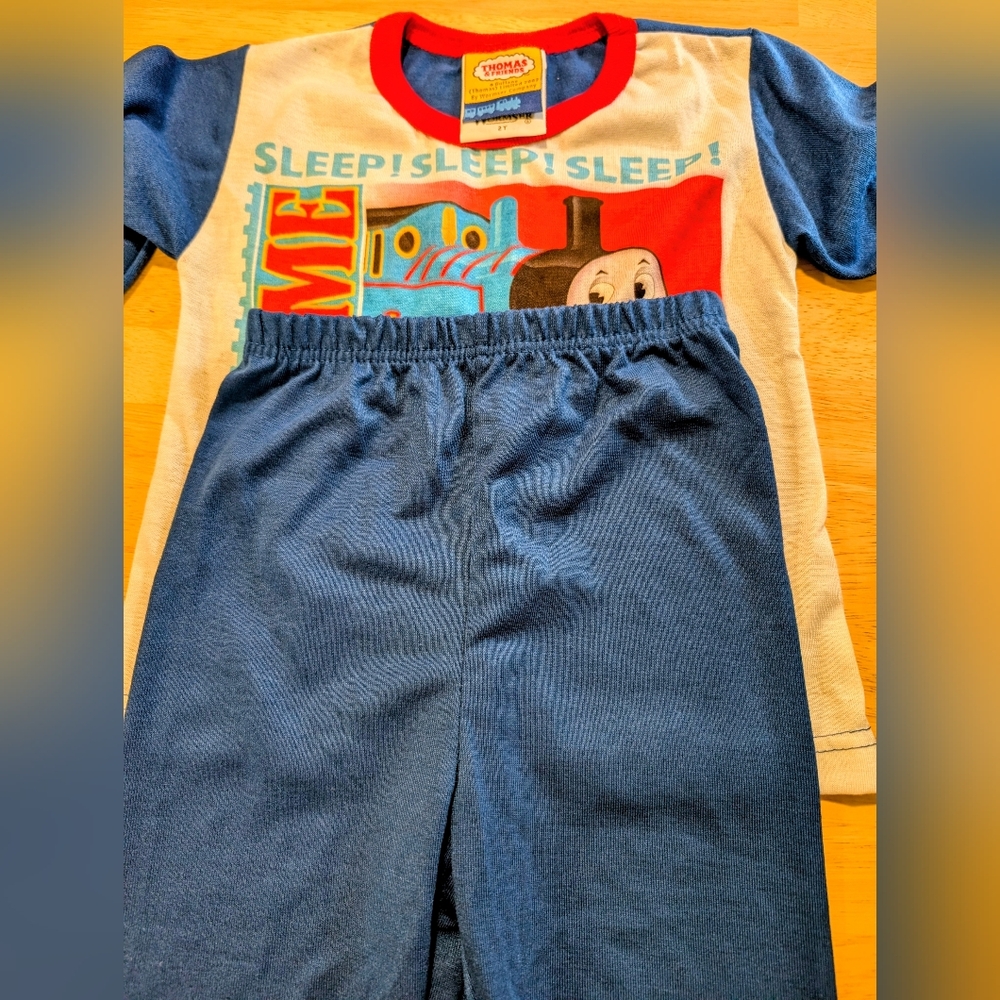 Thomas & Friends Kids Blue & Red Sleep Pajama Set Sz 2T NEW